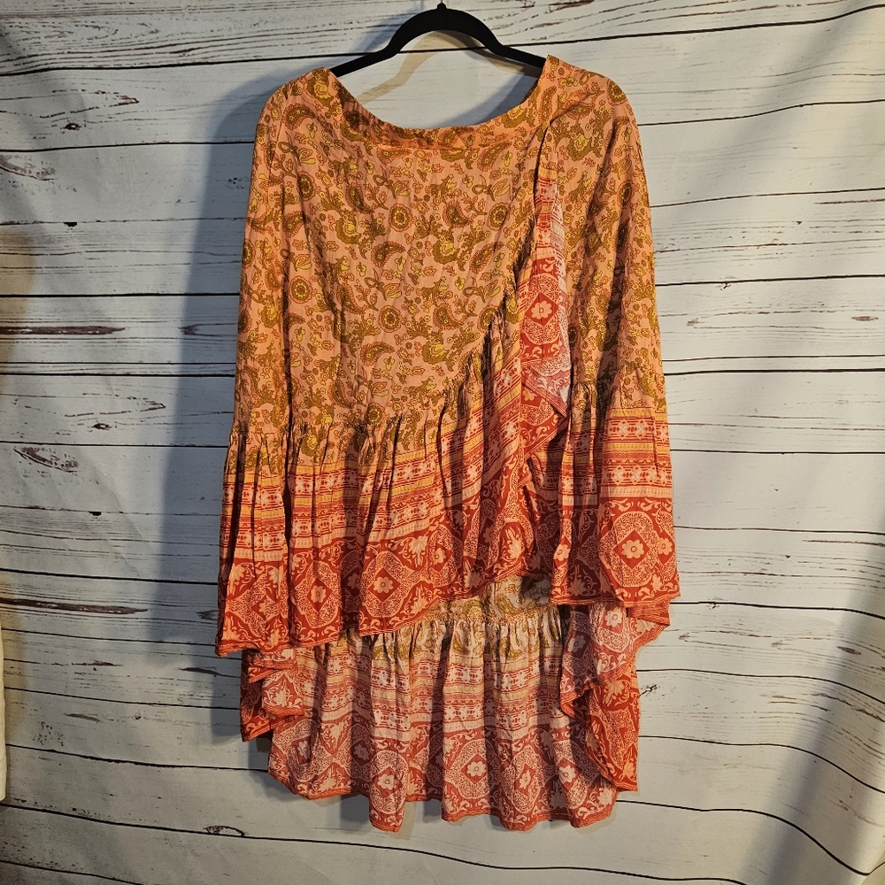 Rustydusty‎ Floral SKIRT  in Peach and Olive